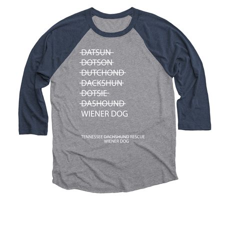 Spelling is Hard, a Vintage Navy and Premium Heather 3/4 Sleeve Baseball Tee