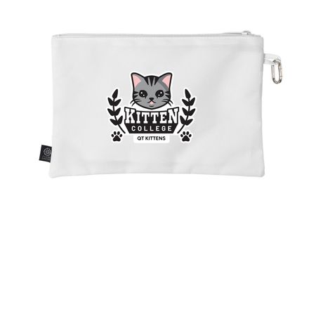 Buy a Pouch. &nbsp;Send a QT Kitten to College!, a White Grove Go-Go Pouch (back-view)