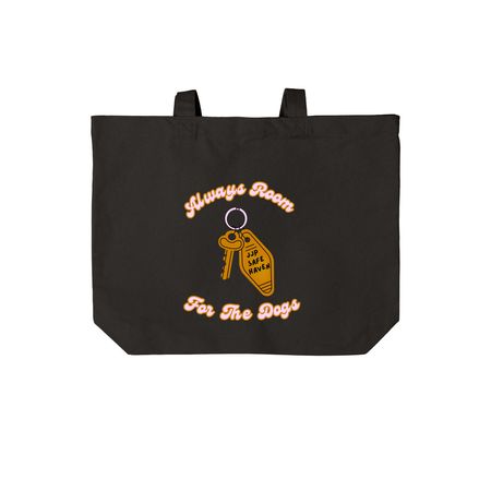 Safe Haven: Vacation to Go, a Deep Black Cotton Canvas Tote Bag
