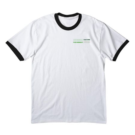 THC Official Merch Summer Edition, a White/ Jet Black Cotton Ringer Tee