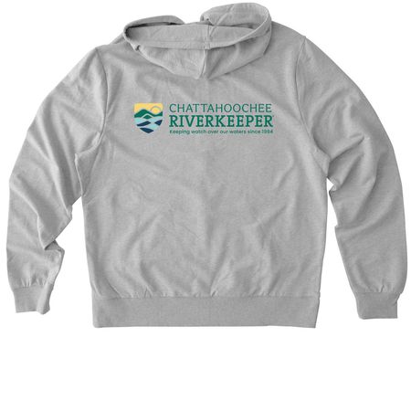 CRK Cotton Zip Hoodie, a Granite Grey Heather Allmade Organic French Terry Zip Up Hoodie (back-view)