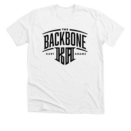 Kurt Adams Backbone Logo, a Solid White Blend Premium Unisex Tee