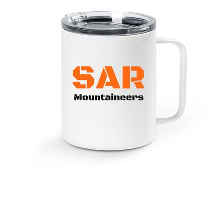 Kaos and Mazi&nbsp;, a White Stainless Steel Travel Mug