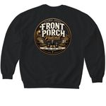 Front Porch Podcast, a Black Softstyle Crewneck Sweatshirt (back-view)