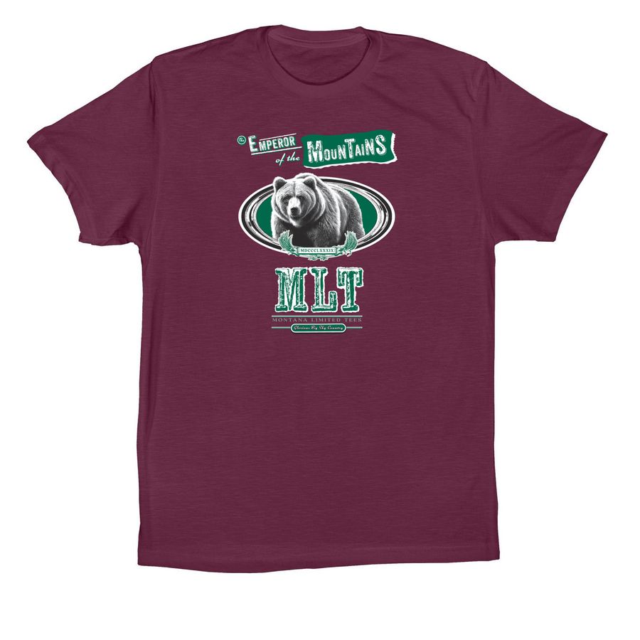 MLT - Emperor of the Mountains, a Maroon Premium Cotton Tee