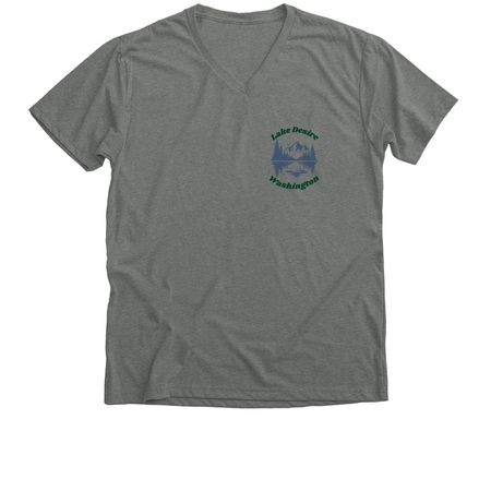Save Lake Desire, a Deep Heather Premium V-Neck Tee