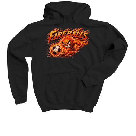 FIREBALLS, a Black Youth Pullover Hoodie