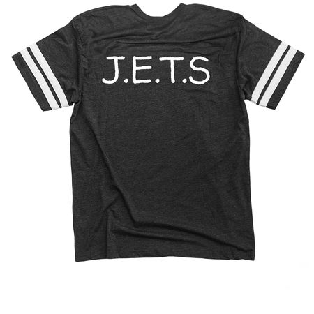 Just Enjoy This Shirt, a Vintage Smoke / White Football Jersey Tee (back-view)