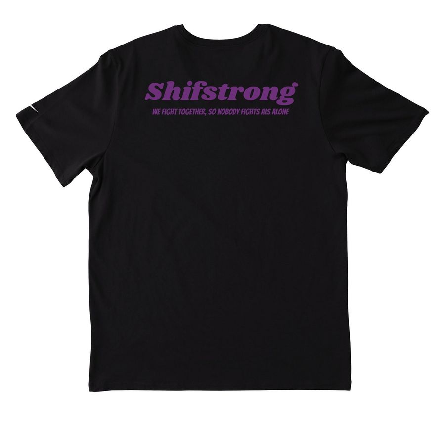 Shifstrong ALS Foundation Launch Store, a Black Nike Dri-FIT Jersey Blend Performance Tee (back-view)