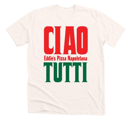 CIAO TUTTI, a Heather Natural Premium Unisex Tee