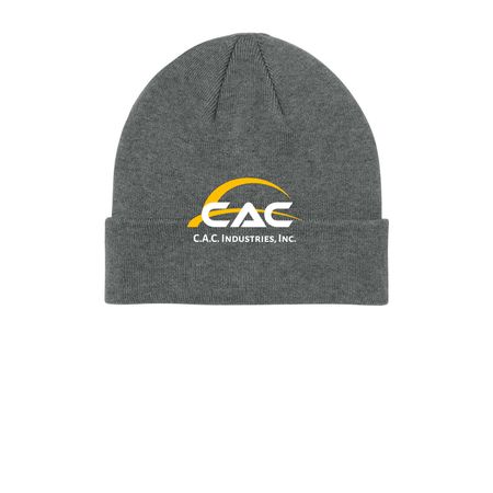 CAC Beanies, a Light Anchor Grey Heather Printed Soft Blend Beanie