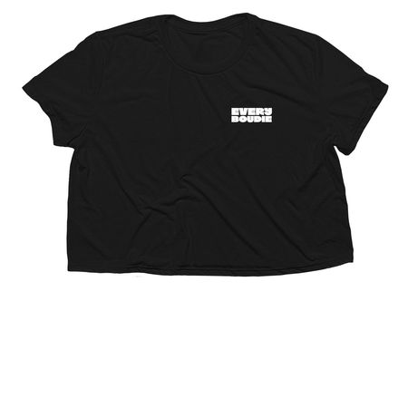 EveryBoudie Logo Merch, a Black Women?s Flowy Cropped Tee