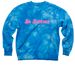 Le Bonheur Beautiful Quote, a Aqua Blue Tie Dye Crewneck Sweatshirt