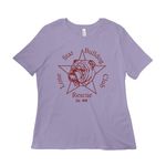 Serving up second chances, a Dark Lavender Women?s Relaxed Cotton Tee (back-view)
