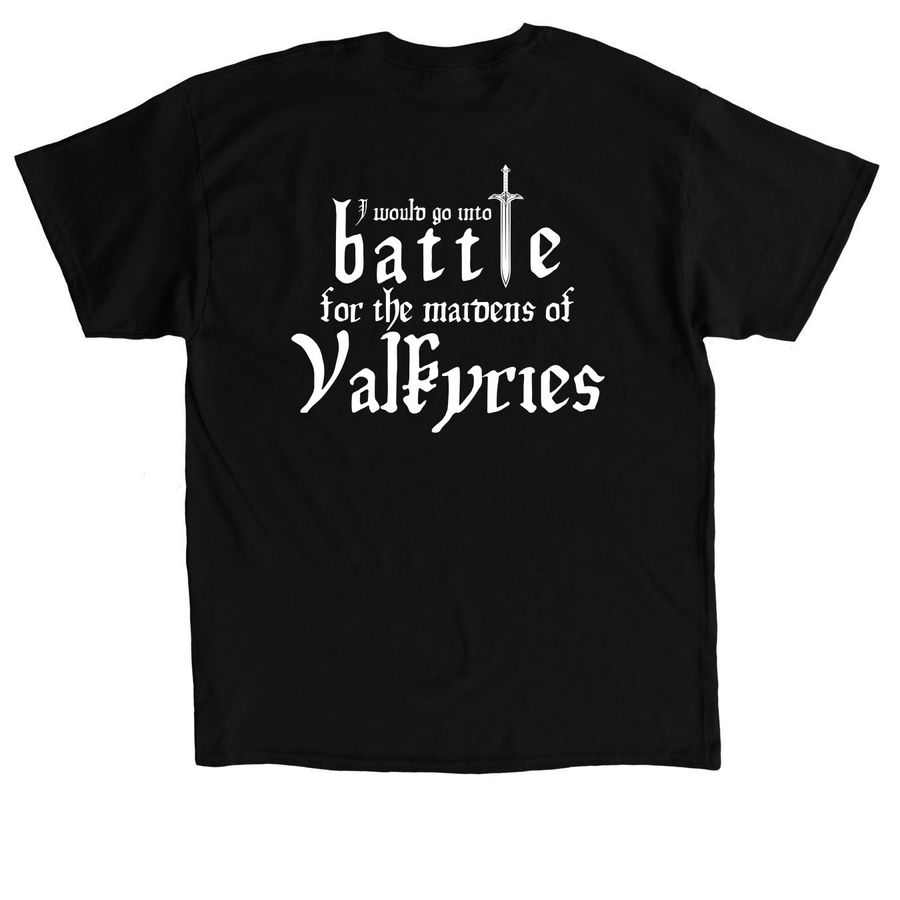Rise. Rep the Valkyries., a Black Classic Unisex Tee (back-view)