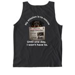 End the need for rescue ( Soft Colors), a Black Comfort Colors Tank Top (back-view)