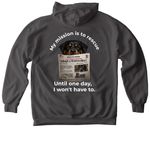 End the need for rescue ( Soft Colors), a Pepper Comfort Colors Pullover Hoodie (back-view)