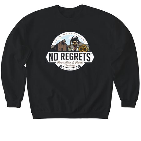 No Regrets Farm Apparel, a Black Softstyle Crewneck Sweatshirt