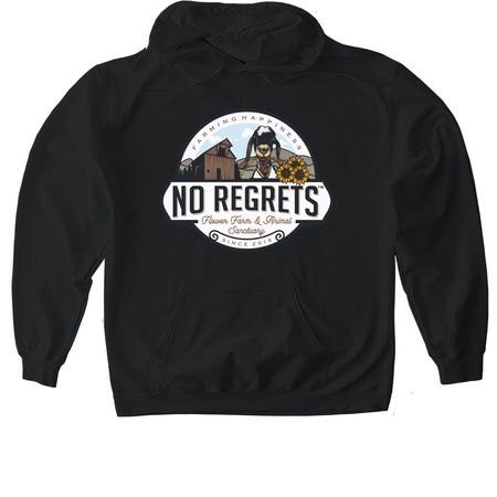 No Regrets Farm Apparel, a Black Gildan Softstyle Pullover Hoodie
