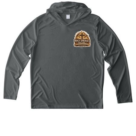 Low and Slow Disciple Thin Hoodie, a Dark Smoke Grey UV Performance Long Sleeve Hoodie