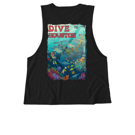 The Houston T, a Deep Black Allmade Eco Triblend Women?s Muscle Tank