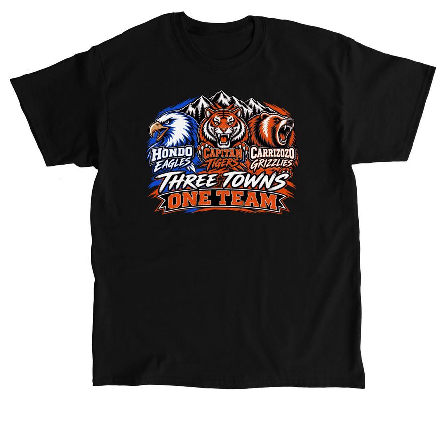 Three Towns One Team, a Black Classic Unisex Tee