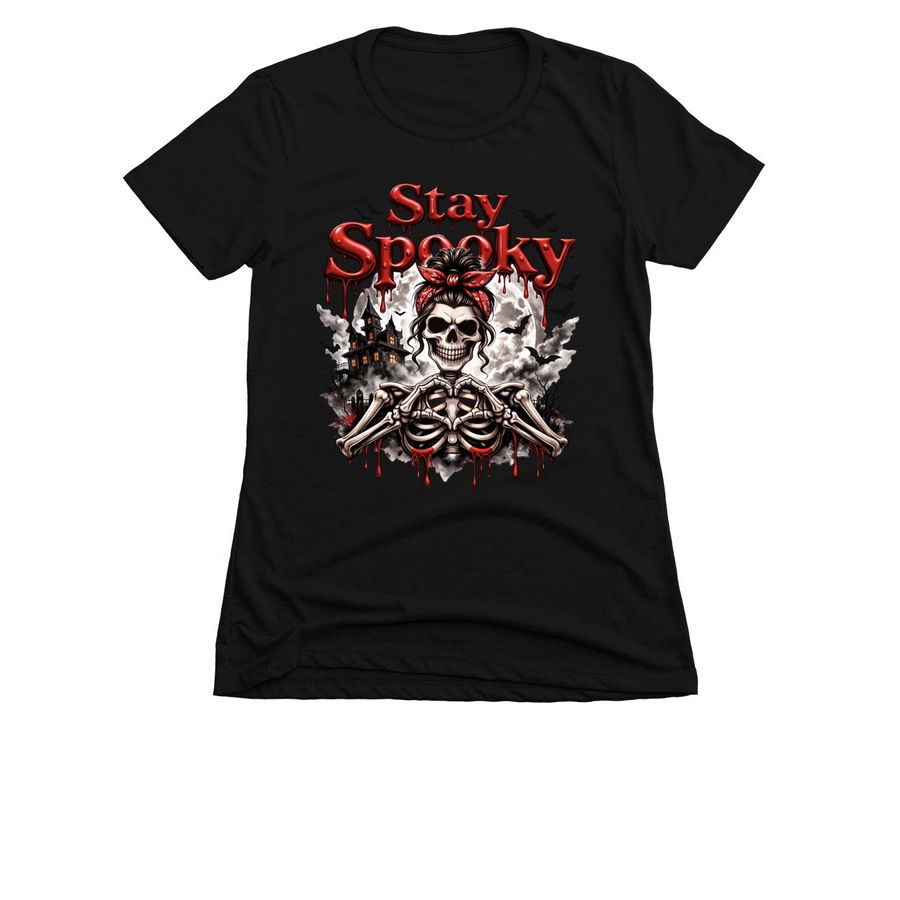 Stay Spooky, a Black Women's Slim Fit Tee