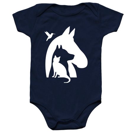 For Infants (White), a Navy Infant Onesie