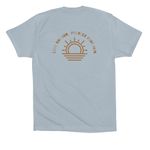 Sunleisurist, a Light Blue Premium Cotton Tee (back-view)
