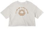 Sunleisurist, a Vintage White Women?s Cropped Cotton Tee (back-view)