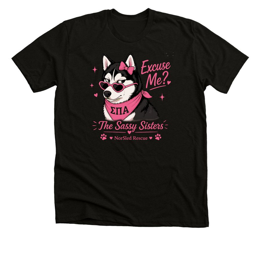 Excuse Me, a Black Heather Premium Unisex Tee