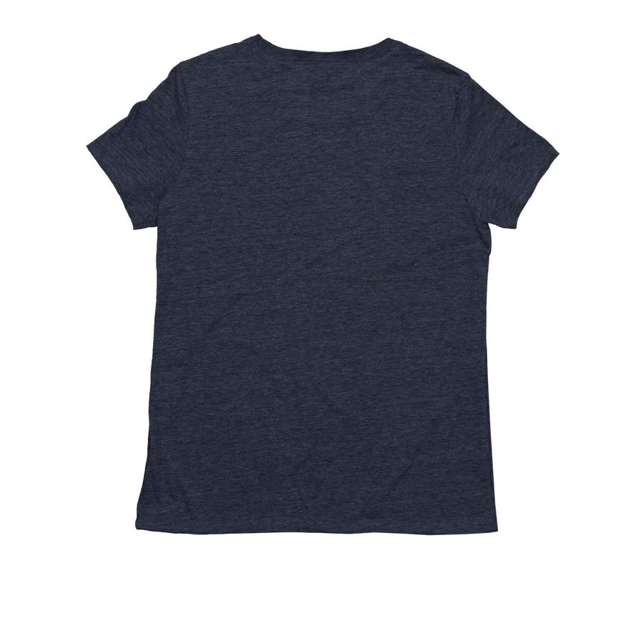 The Sole Journey (Camino De Santiago), a Rebel Blue Allmade Eco Triblend Women?s Tee (back-view)