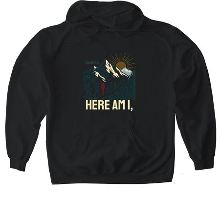 Isaiah 6:8&nbsp;, a Black Gildan Softstyle Pullover Hoodie