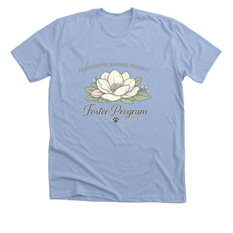 MAP Foster Program Tee, a Heather Baby Blue Premium Unisex Tee