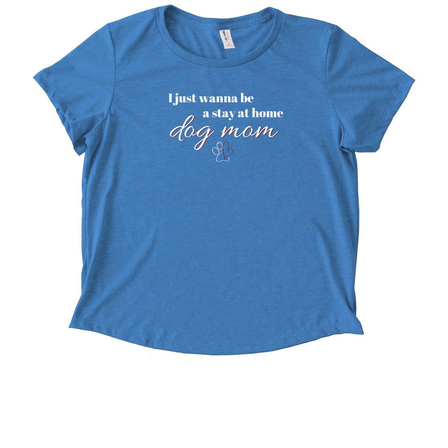 Dog Mom, a Azure Blue Allmade Eco Triblend Women?s Scoop Neck Tee
