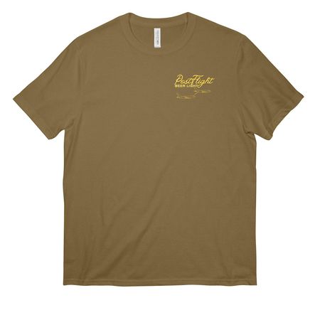 Post Flight Beer Light Shirt Collection, a Coyote Brown All-American Unisex Tee (back-view)