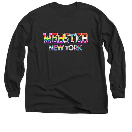 Webster NY Pride Flag Shirt, a Black Classic Long Sleeve Tee