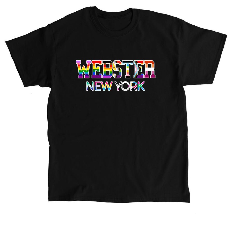 Webster NY Pride Flag Shirt, a Black Classic Unisex Tee