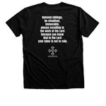158th Diocesan Convention - Apparel, a Black Heather Premium Unisex Tee (back-view)