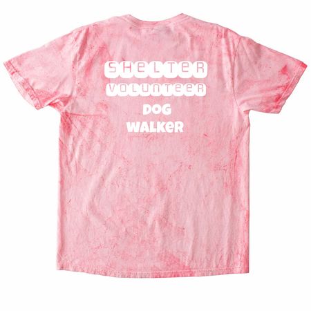 Shelter volunter dog walker, a Hibiscus Comfort Colors Colorblast Tee (back-view)