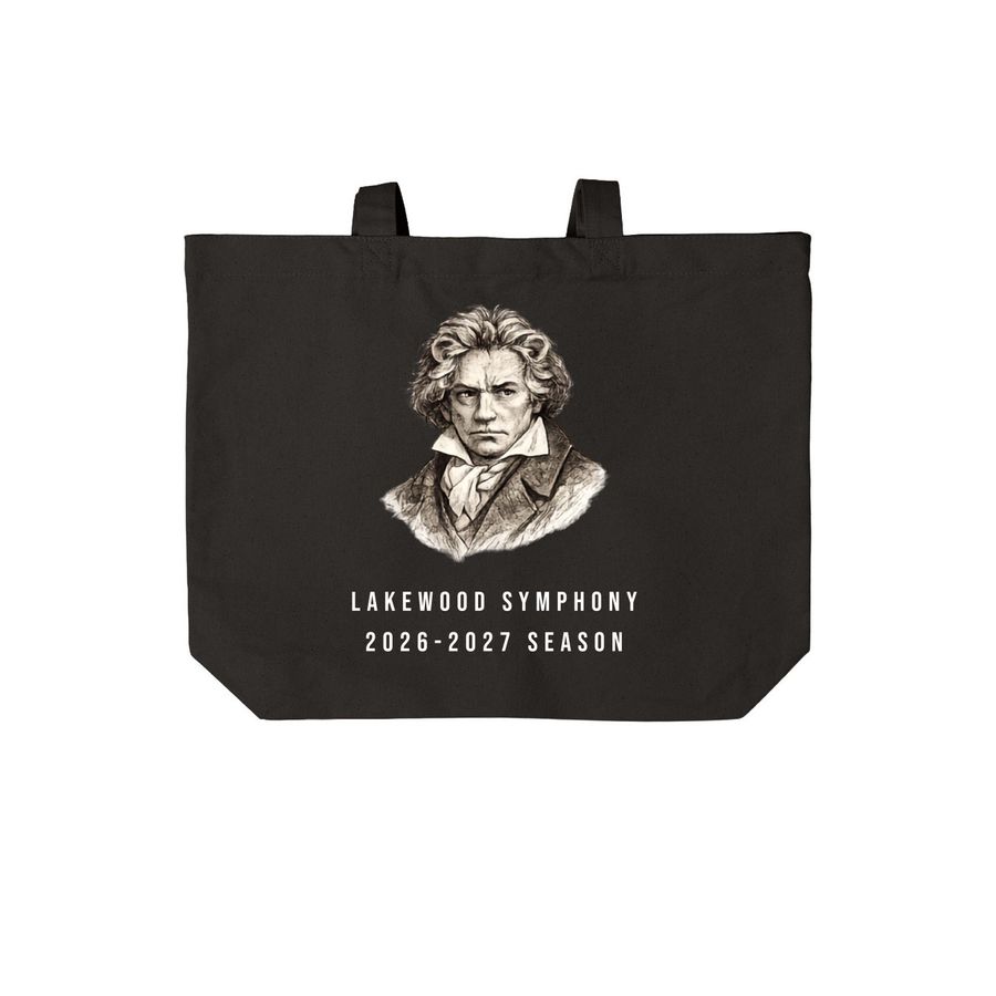 LSO Beethoven Tote Bag, a Deep Black Cotton Canvas Tote Bag