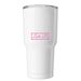 Clever Tumbler, a White Insulated Tumbler (back-view)