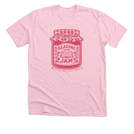 Reading is My Jam, a Heather Pink Premium Unisex Tee