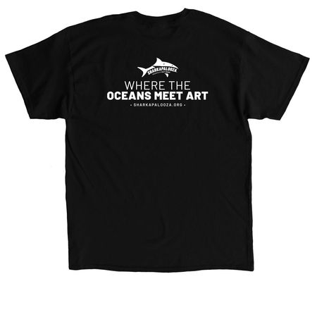 Where the Oceans Meet Art Tee, a Black Classic Unisex Tee (back-view)