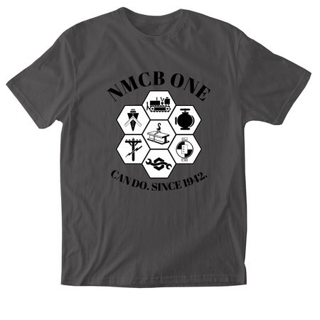 Seabee Rate Shirt, a Charcoal Softstyle Cotton Tee