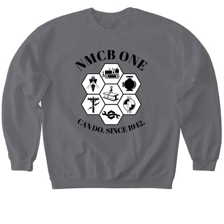 Seabee Rate Shirt, a Charcoal Softstyle Crewneck Sweatshirt