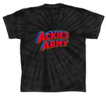 Ackie?s Army Super Ackie Shirt v2, a Black Classic Tie Dye Tee (back-view)