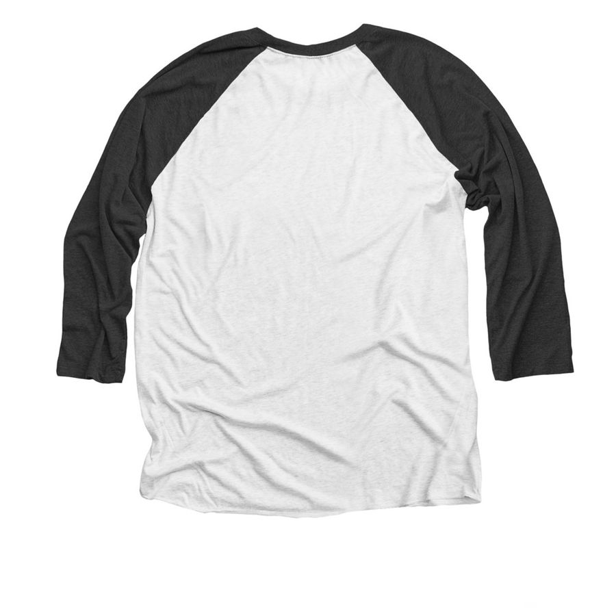 Miakoda?s Herd Fundraiser, a Black and Heather White 3/4 Sleeve Baseball Tee (back-view)
