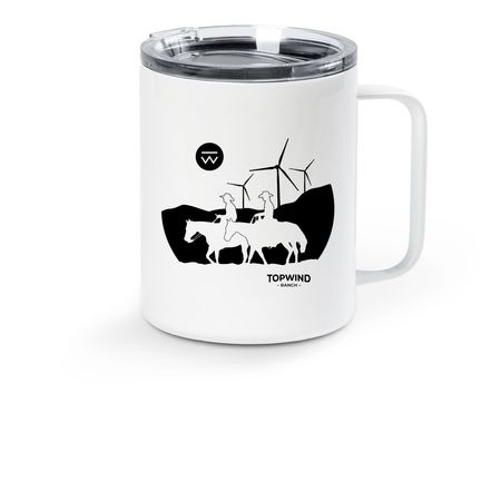 Topwind Travel Mug, a White Stainless Steel Travel Mug
