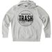 Think Outside The Trash, a Cool Heather Grey Stanley/Stella Unisex Cruiser 2.0 Pullover Hoodie